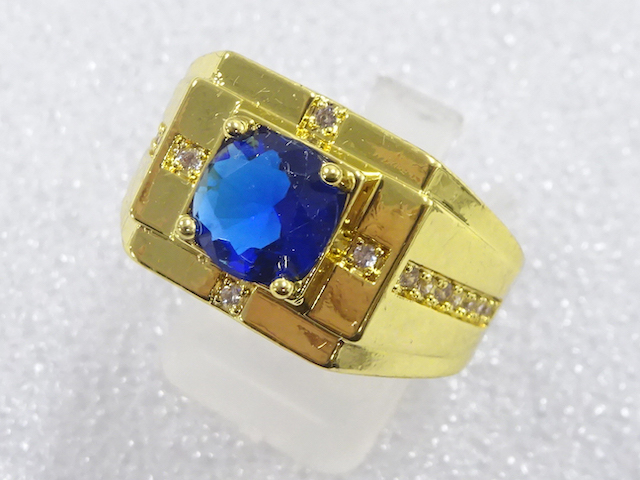 JAPANESE KIMONO / ANTIQUE COLORED STONE RING (SIZE 24)